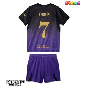 Barcelona Fermin Lopez #7 Dětské Venkovní dres komplet 2026-27 Krátký Rukáv (+ trenýrky)